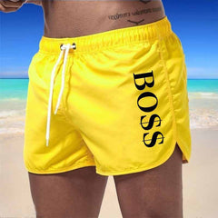 Nico | Swim Shorts with Vertical Detailing – Yellow
