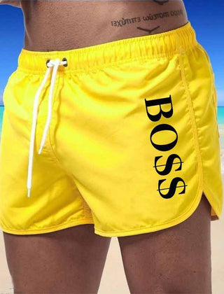 Nico | Swim Shorts with Vertical Detailing – Yellow