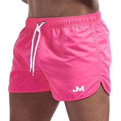 Levi | Sporty Swim Shorts with Contrast Trim – Pink Red