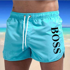 Nico | Swim Shorts with Vertical Detailing – Light Blue