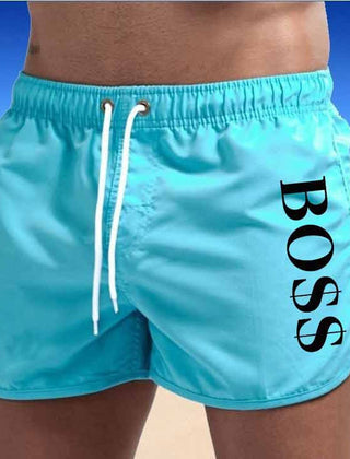 Nico | Swim Shorts with Vertical Detailing – Light Blue