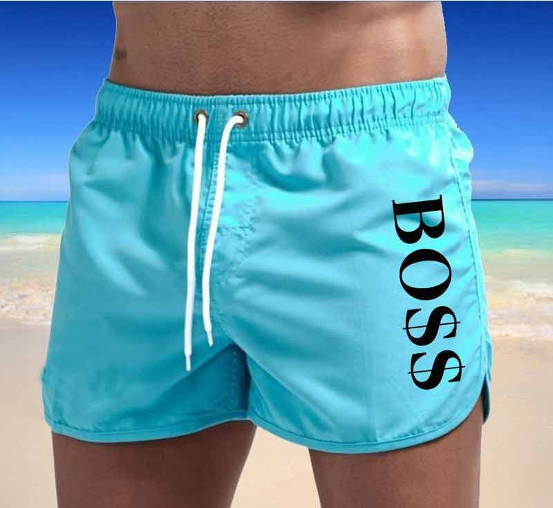 Nico | Swim Shorts with Vertical Detailing – Light Blue
