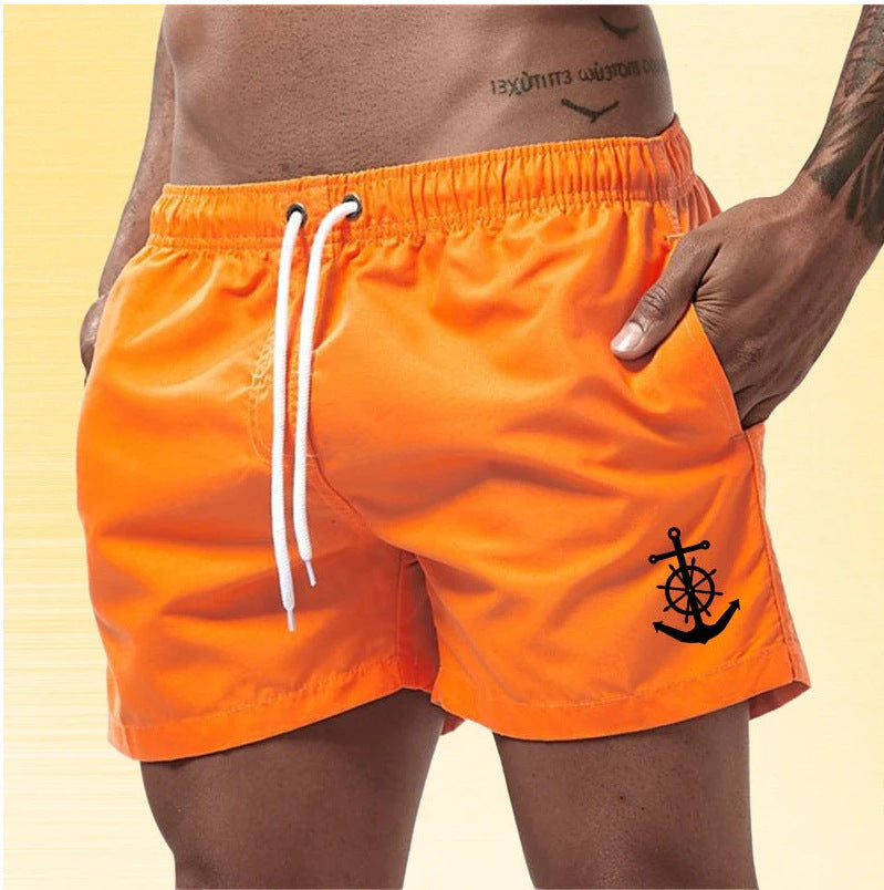 Jude | Nautical Swim Shorts with Anchor Detail – Orange