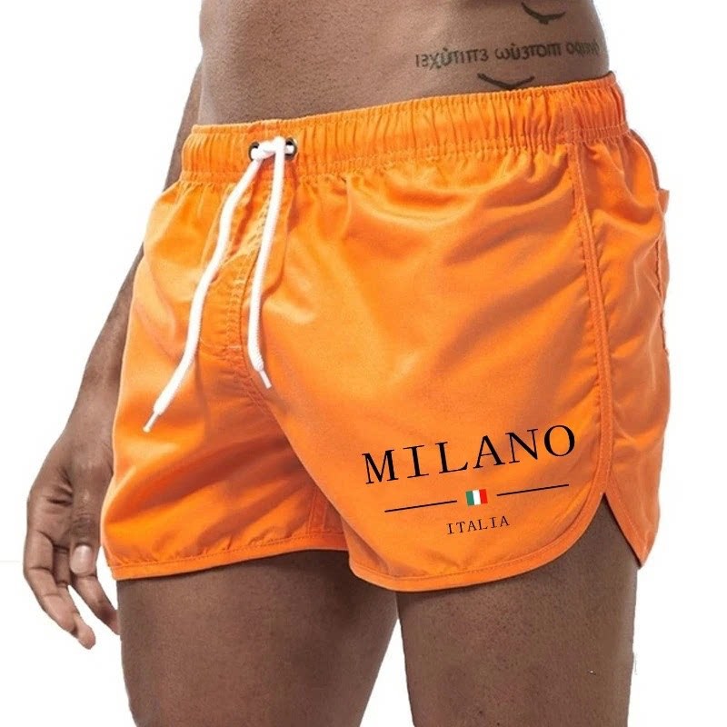 Hamish | Men's Minimalist Swim Shorts – Orange Red