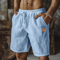 Quill | Relaxed Fit Linen Shorts – Light Blue