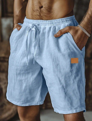 Quill | Relaxed Fit Linen Shorts – Light Blue