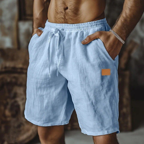Quill | Relaxed Fit Linen Shorts – Light Blue