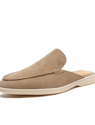 Caspian | Backless Slip-On Casual Loafers – Khaki