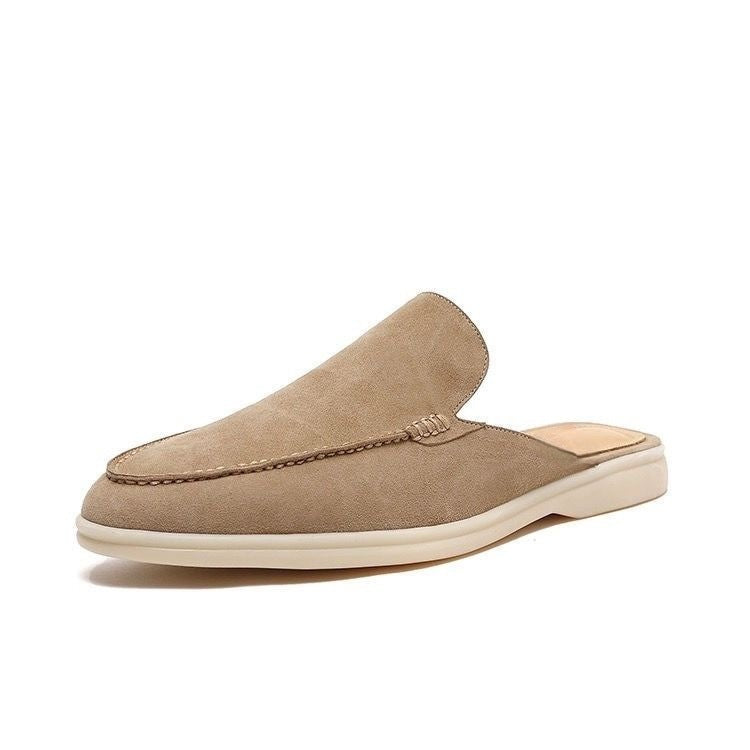 Caspian | Backless Slip-On Casual Loafers – Khaki