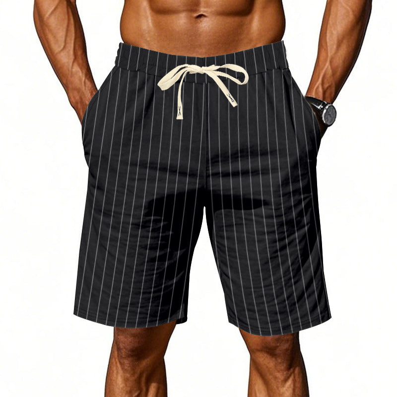 Sterling | Striped Casual Summer Shorts – Black