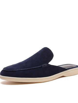 Caspian | Backless Slip-On Casual Loafers – Dark Blue
