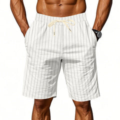Sterling | Striped Casual Summer Shorts – White