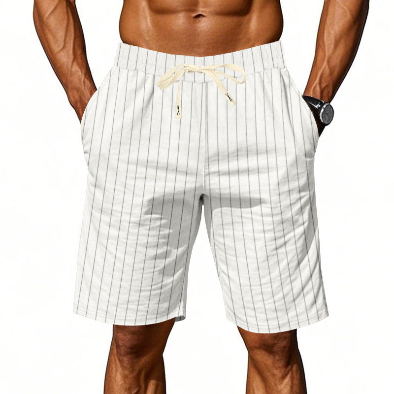 Sterling | Striped Casual Summer Shorts – White