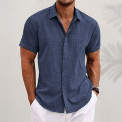 Dexter | Classic Linen Summer Shirt – Blue