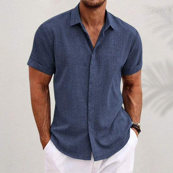 Dexter | Classic Linen Summer Shirt – Blue