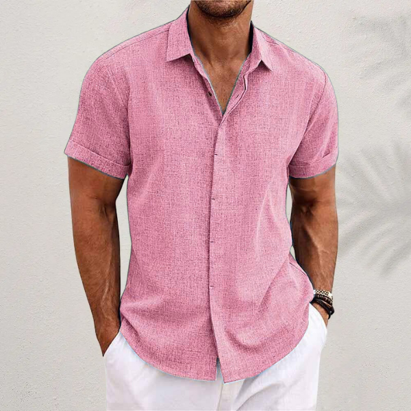 Dexter | Classic Linen Summer Shirt – Pink