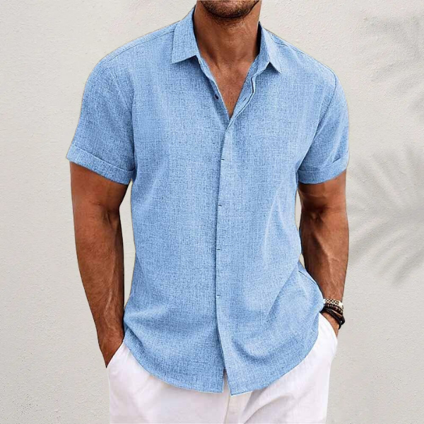 Dexter | Classic Linen Summer Shirt – Light Blue