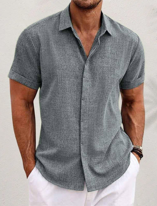 Dexter | Classic Linen Summer Shirt – Grey