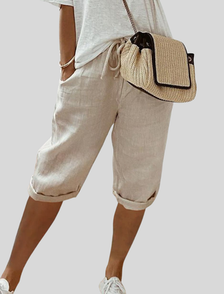 Immy | Flowing Shorts with Elastic Waist – Beige