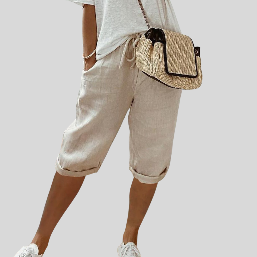 Immy | Flowing Shorts with Elastic Waist – Beige