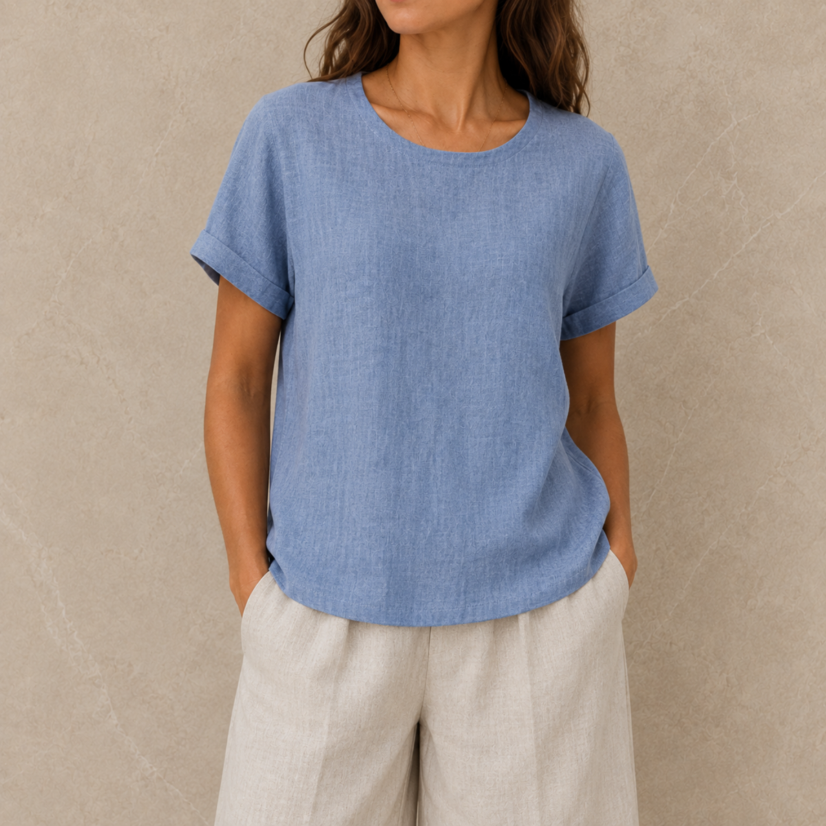 Elena | Women's Relaxed Linen T-Shirt