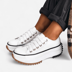 Gwendolyn | Leather Platform Fashion Sneakers – Alpine White