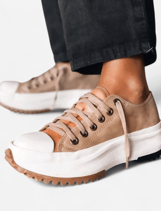 Gwendolyn | Leather Platform Fashion Sneakers – Brown