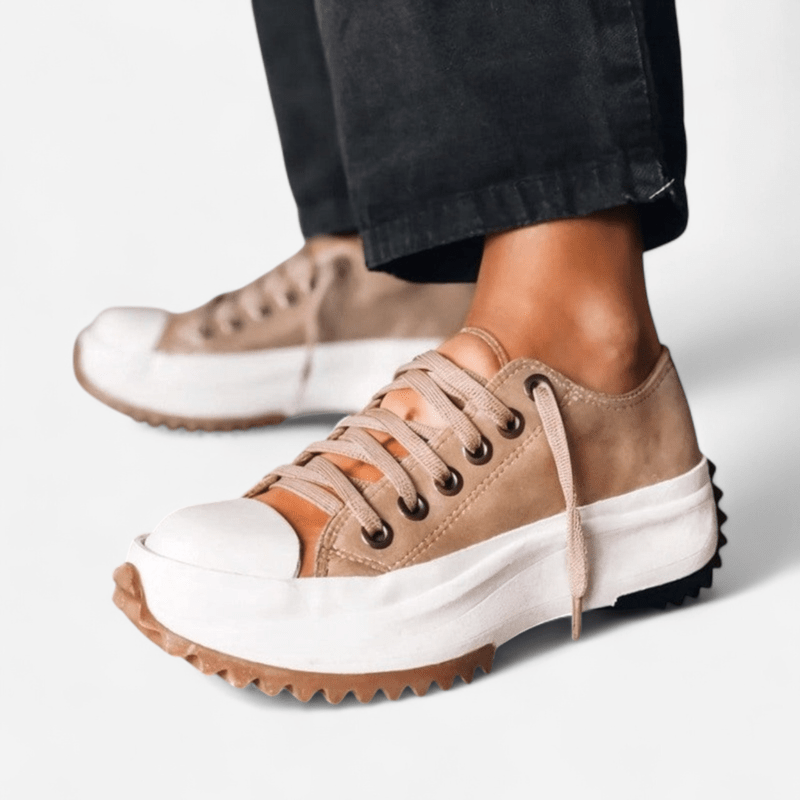 Gwendolyn | Leather Platform Fashion Sneakers – Brown