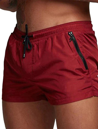Declan | Swim Shorts with Zip Pocket – Red