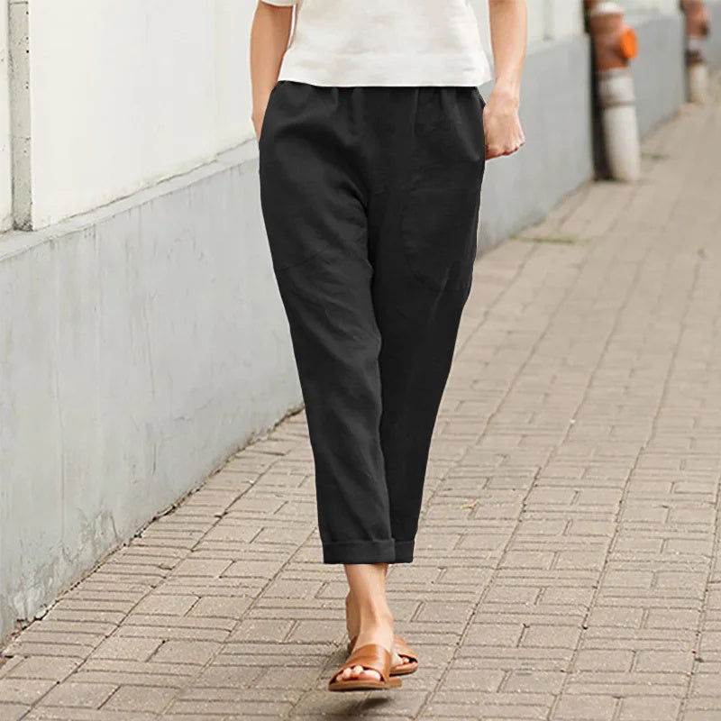 Pippa | Wide Leg Pants with Pockets – Black