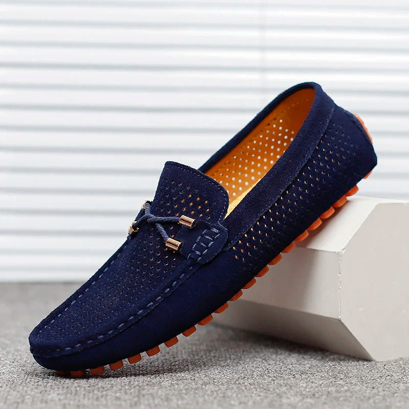 Osric | Men's Breathable Leather Shoes – Blue