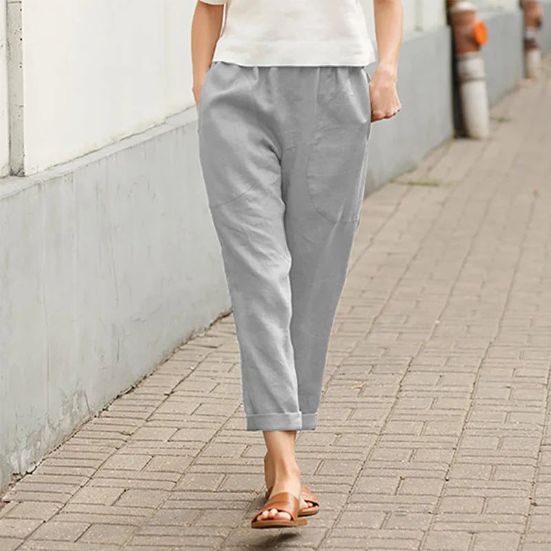 Pippa | Wide Leg Pants with Pockets – Grey
