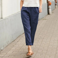 Pippa | Wide Leg Pants with Pockets – Navy