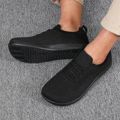 Dalton | Breathable Mesh Wide Toe Sneakers – Black