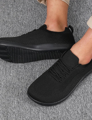 Dalton | Breathable Mesh Wide Toe Sneakers – Black