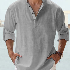 Otis | Breathable Linen Button Shirt – Grey