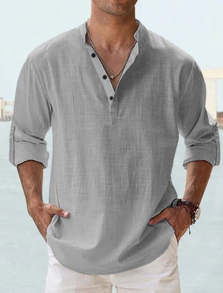 Otis | Breathable Linen Button Shirt – Grey