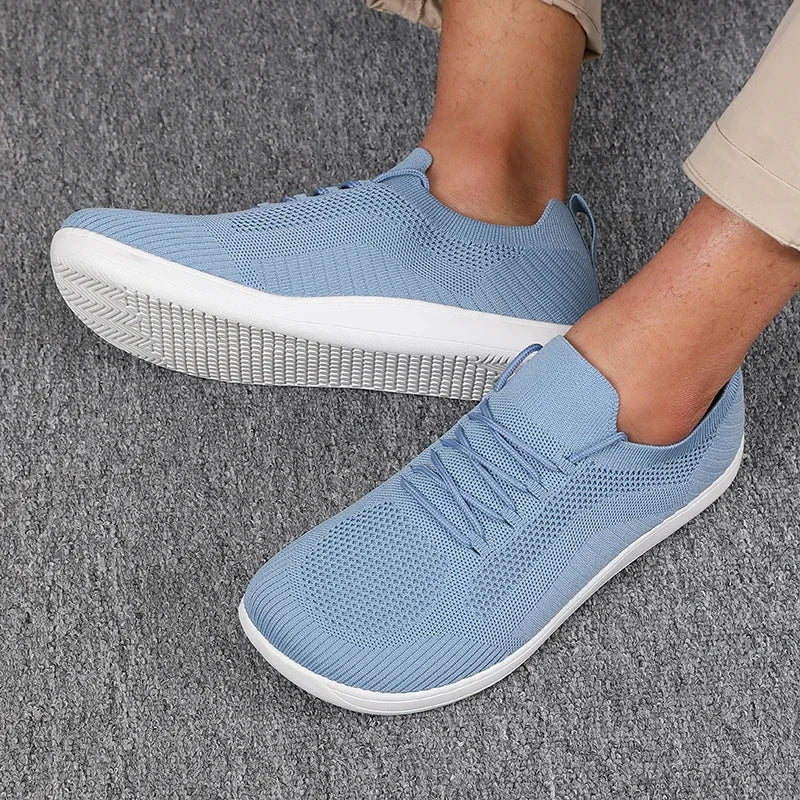Dalton | Breathable Mesh Wide Toe Sneakers – Sky Blue