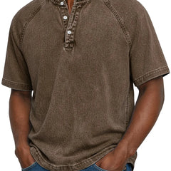 Archer | Men's Vintage Button-Up Shirt – Brown