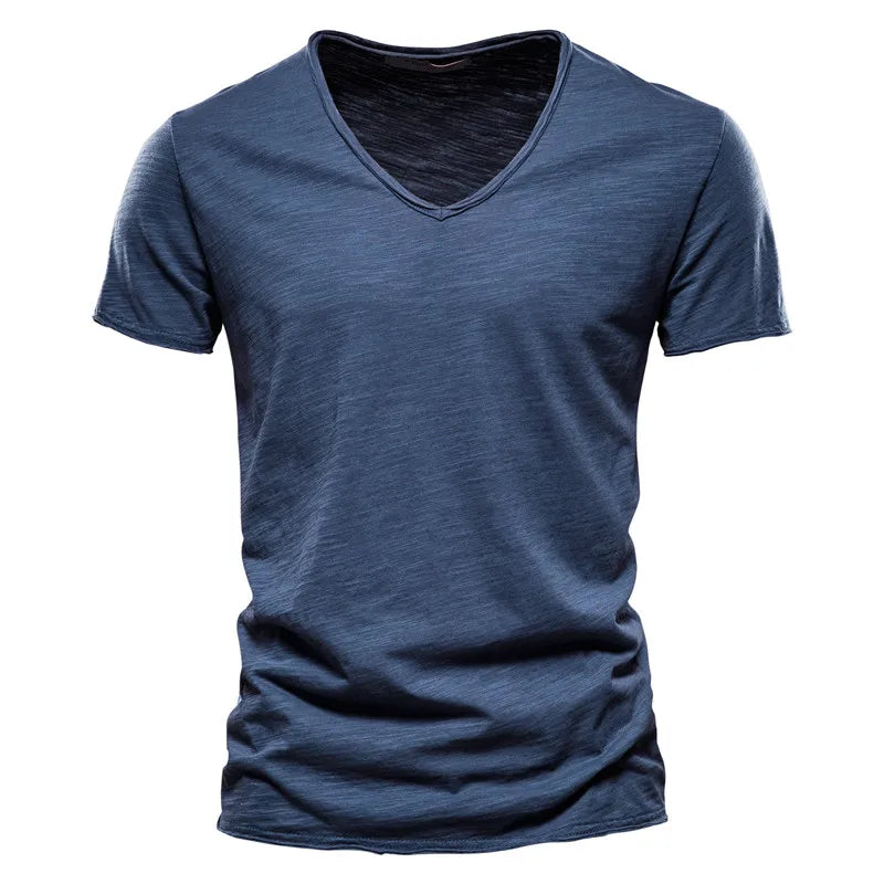 Fraser | Soft Cotton Summer T-Shirt – Dark Blue
