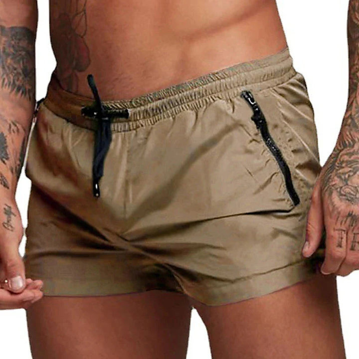 Declan | Swim Shorts with Zip Pocket – Khaki