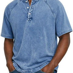 Archer | Men's Vintage Button-Up Shirt – Blue