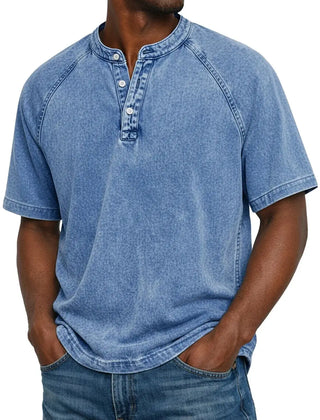 Archer | Men's Vintage Button-Up Shirt – Blue