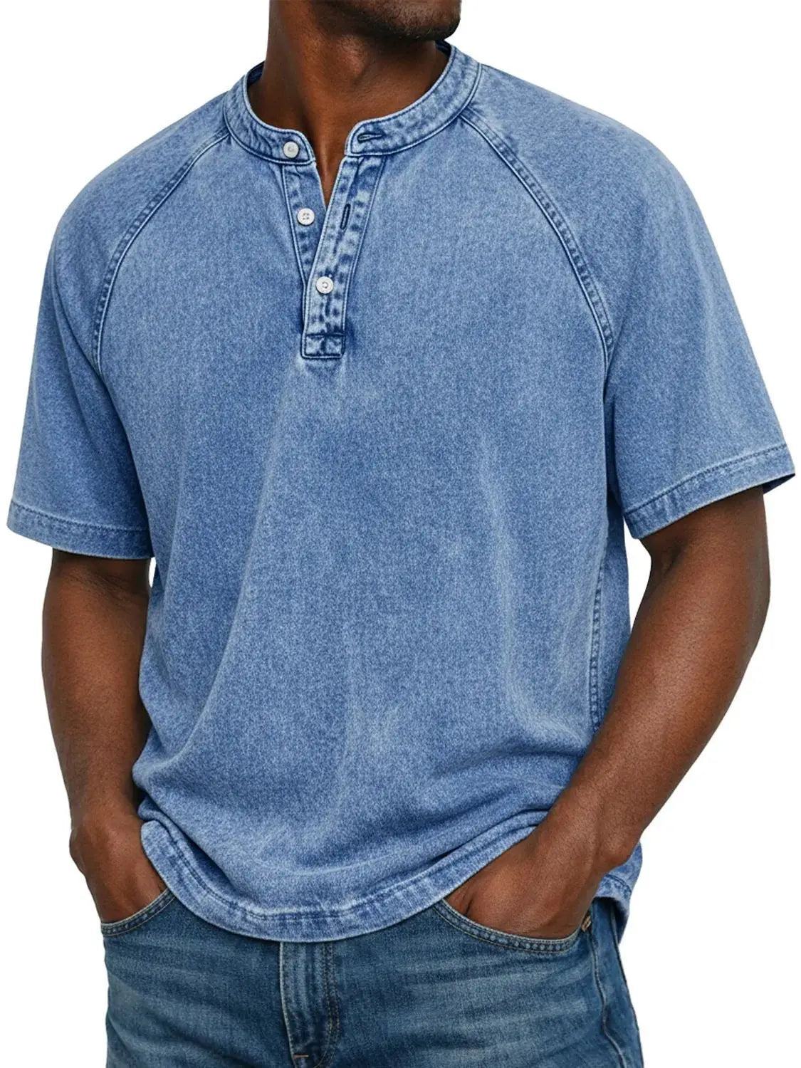Archer | Men's Vintage Button-Up Shirt – Blue