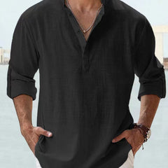 Otis | Breathable Linen Button Shirt – Black