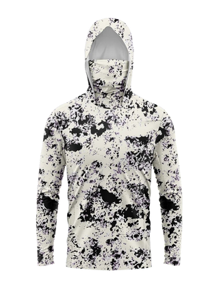 Keane | Men's Hooded Fishing Shirt with UPF 50+ – White Splatter