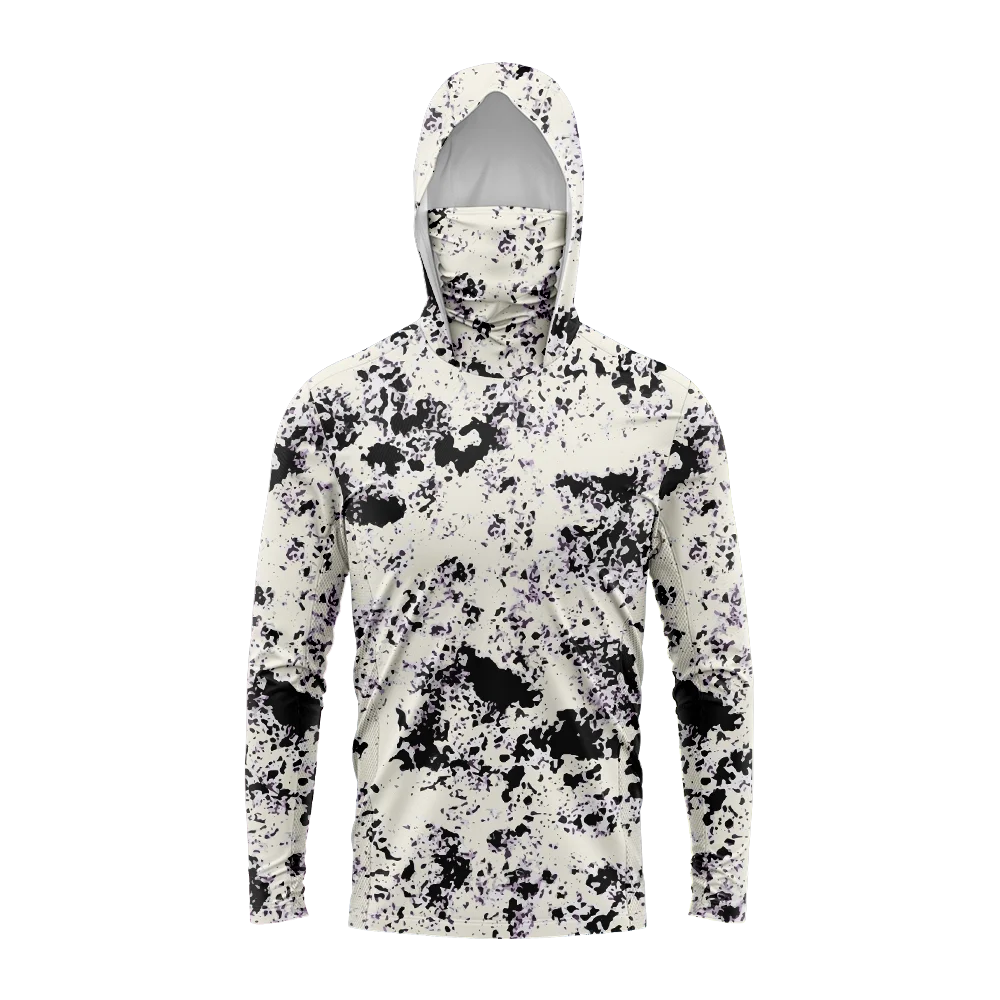Keane | Men's Hooded Fishing Shirt with UPF 50+ – White Splatter