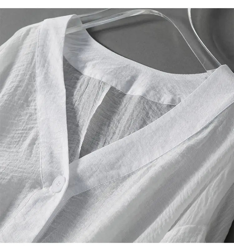 Phoebe | Linen Blend Button Blouse