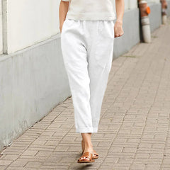 Pippa | Wide Leg Pants with Pockets – White
