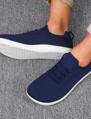 Dalton | Breathable Mesh Wide Toe Sneakers – Navy